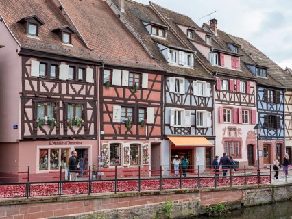 Half-timbered houses along the course of the Lauch in the district of La Petite Venise