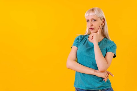 Portrait with pensive pose