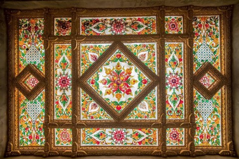 Ceiling window in the temple pagoda of the Sri Chai Mongkol Grand Pagoda temple complex