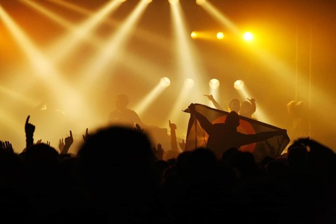 Ambiance during live rock concert