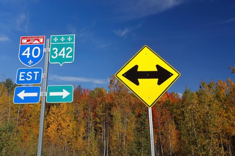 Information sign to Trans Canada Highway and National Road