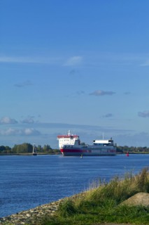 Cargo ship on the Weser
