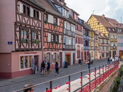 Half-timbered houses along the course of the Lauch in the district of La Petite Venise