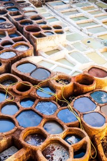 Famous tannery in sunny Fez