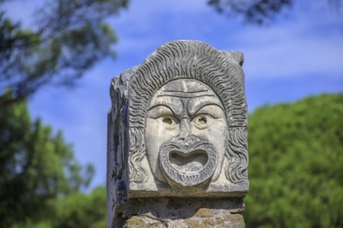 Stone masks at the theatre