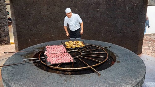 Grill over earth hole