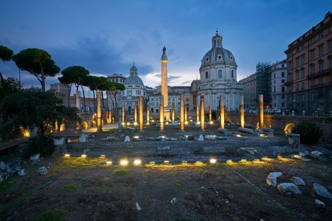 Foro di Traiano at blue hour