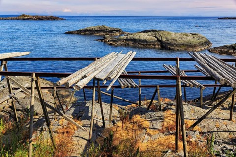 Wooden rack for drying stockfish