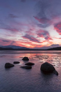 Loch Morlich at sunset in winter
