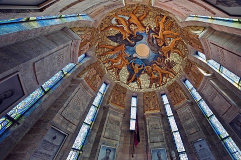 Reconstructed ceiling painting Ragnaroek by Otto Gussmann