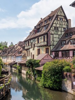 Half-timbered houses along the course of the Lauch in the district of La Petite Venise