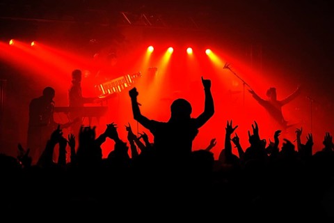 Ambiance during live rock concert