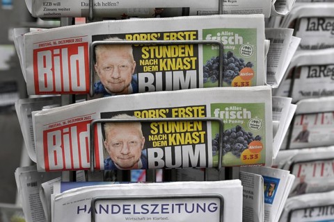 Symbol photo Bild magazine front page Boris Becker