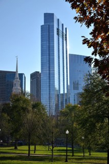 Millennium Tower seen from Boston Common Park