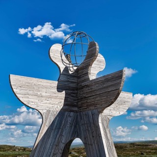Sculpture with globe