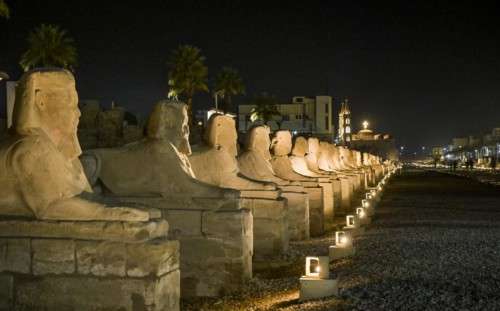 Sphinx Avenue between Karnak and Luxor Temple