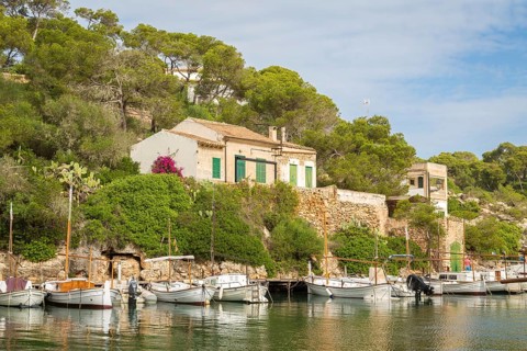 Cala Figuera natural harbour with boats