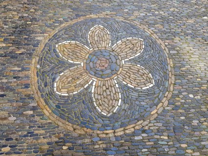 Typical pavement mosaic on the pavement