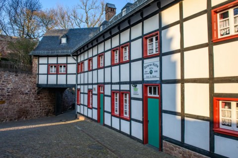 View from the historic inner courtyard to the left of the historic outer castle gate