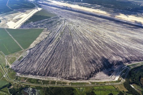 Aerial view of the Reichwalde opencast lignite mine