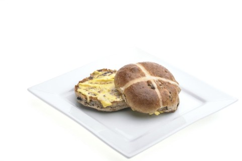 Hot cross bun on a square
