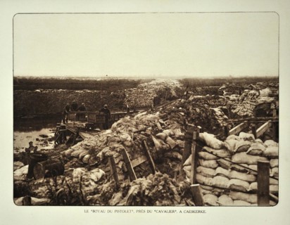 Soldiers in trench at Kaaskerke in Flanders during the First World War