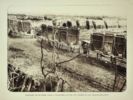 Second defence line trench at Oostkerke in Flanders during the First World War
