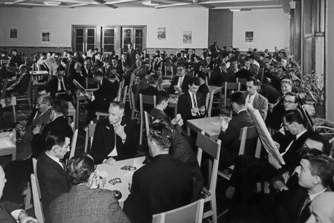 1960s companys recreation room showing clerks