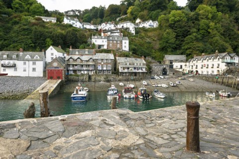 Looking back to the village and lifeboat station