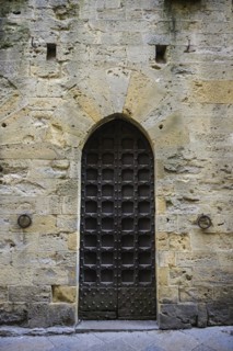Doorway along cobbled street