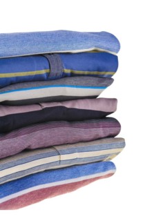 Stack of freshly laundered polo shirts