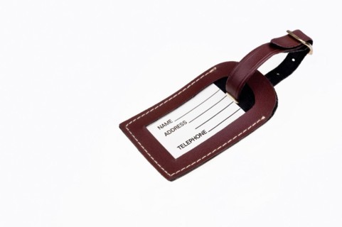 Luggage label with printed name