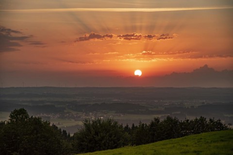 Sunset on the Auerberg in Upper Bavaria