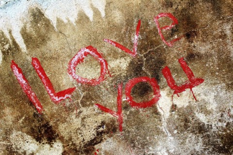 Graffiti lettering I love you