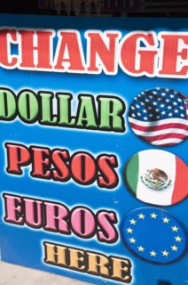 Currency exchange sign