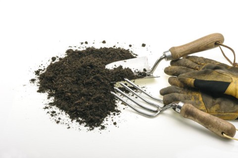 Garden tools and soil