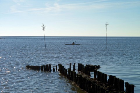 Harbour entrance with kayak