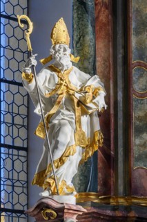 Bishop figure with mitre and staff