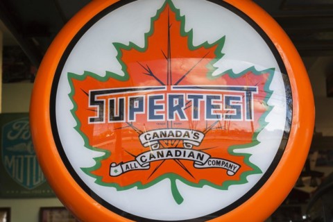 Supertest logo on vintage gas pump sign