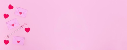 Banner with Valentine's Day love letters