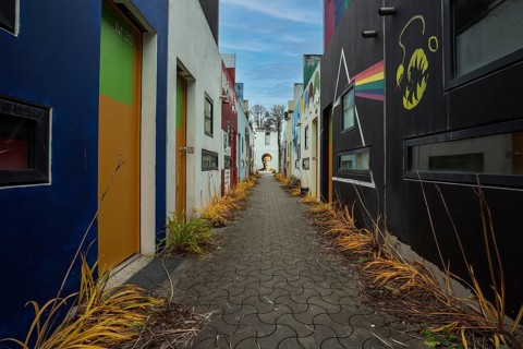 Wall painting in the former Olympic Village