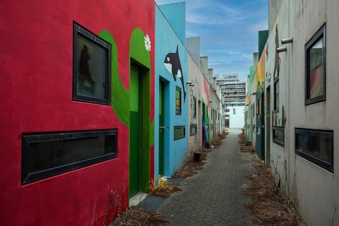 Wall painting in the former Olympic Village