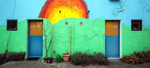 Wall painting in the former Olympic Village