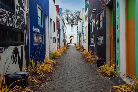Wall painting in the former Olympic Village