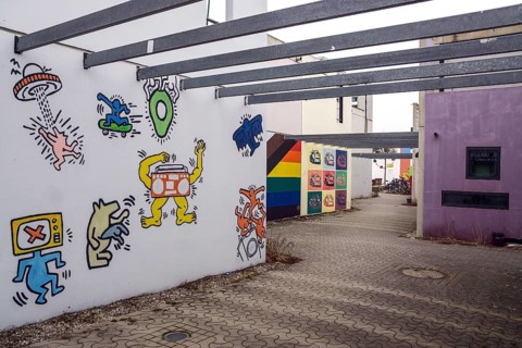 Wall painting in the former Olympic Village