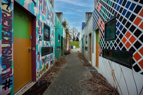 Wall painting in the former Olympic Village