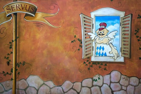 Wall painting in the former Olympic Village