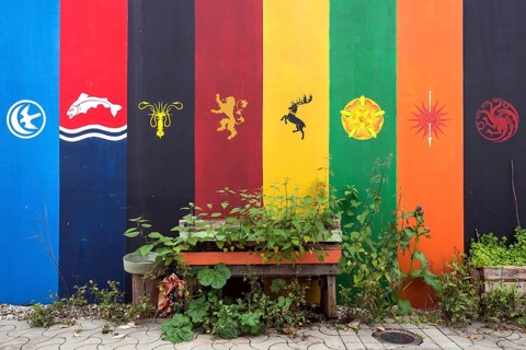 Wall painting in the former Olympic Village