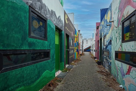 Wall painting in the former Olympic Village