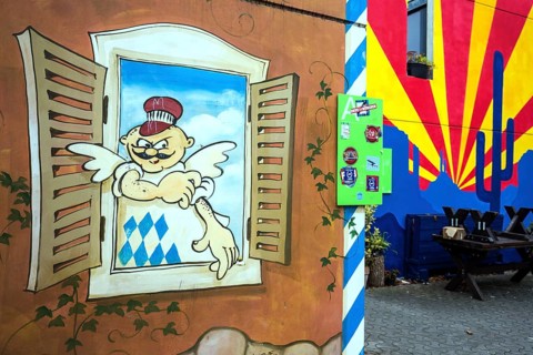 Wall painting in the former Olympic Village